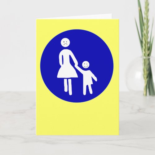 mother and child graffiti greetings card