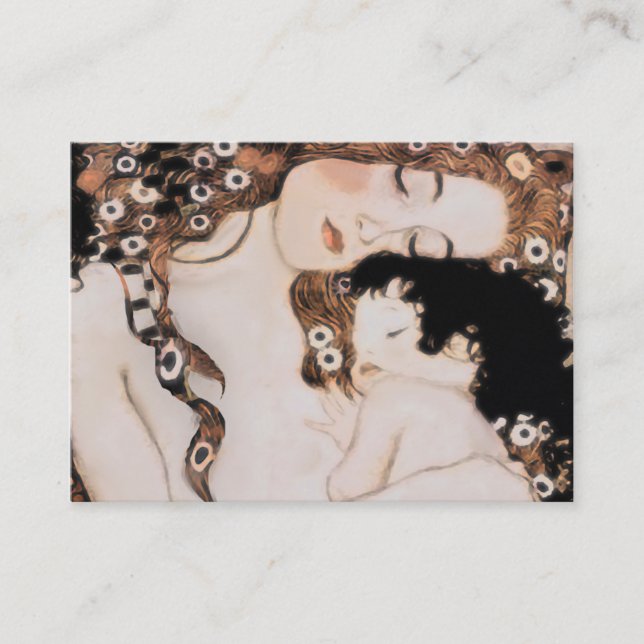 Mother and Child Gustav Klimt Business Card (Front)