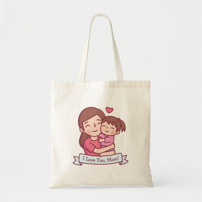 Mother And Child, I Love You Mom, Mothers Day Tote Bag (Front)