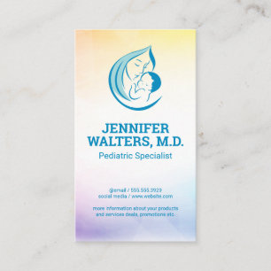 Mother and Child Illustrative Logo Business Card