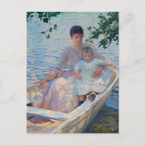 Mother and Child in A Boat Postcard