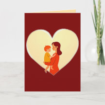 Mother and Child Love Illustration – Warm Family
