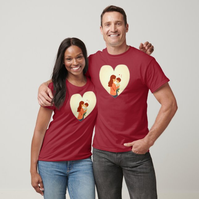 Mother and Child Love Illustration – Warm Family T-Shirt (Unisex)