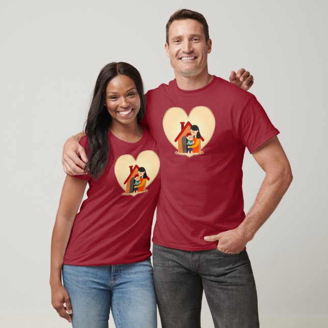 Mother and Child Love Illustration – Warm Family T-Shirt (Unisex)