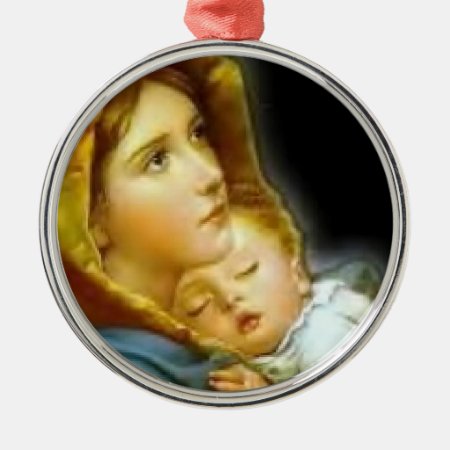 Mother And Child Metal Ornament