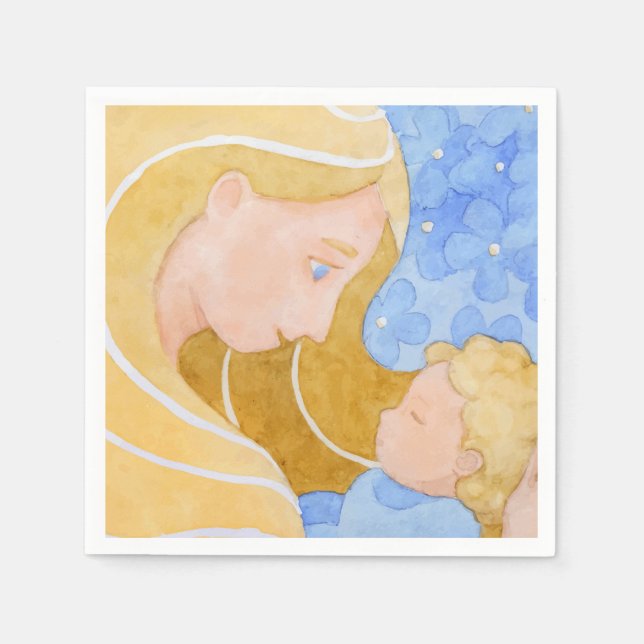 Mother and Child Mother's Day | Napkin (Front)