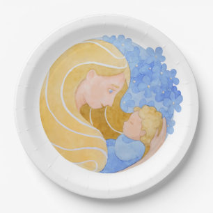 Mother and Child Mother's Day Paper Plate