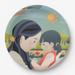 Mother and Child Mother's Day Paper Plate