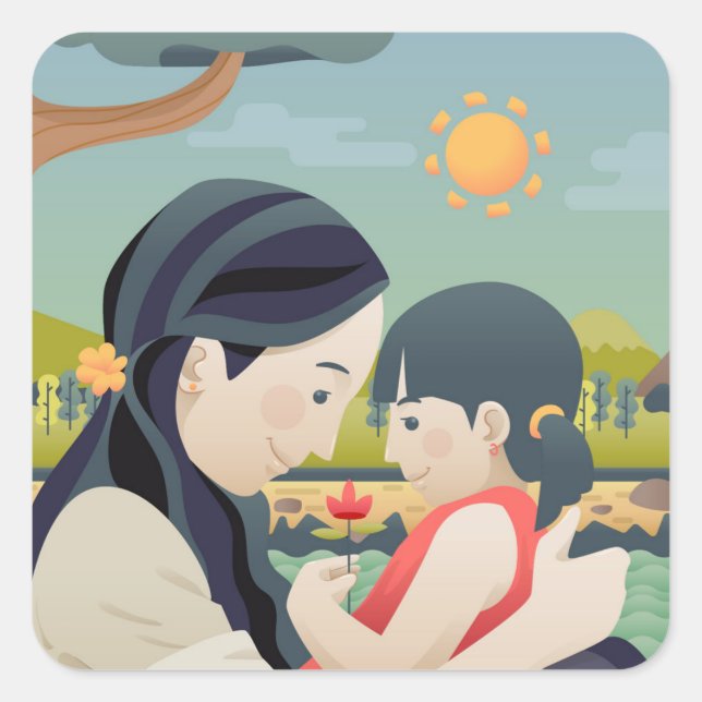 Mother and  Child Mother's Day | Sticker Seal (Front)