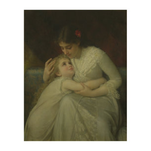 Mother and Child (oil on canvas) Wood Wall Decor