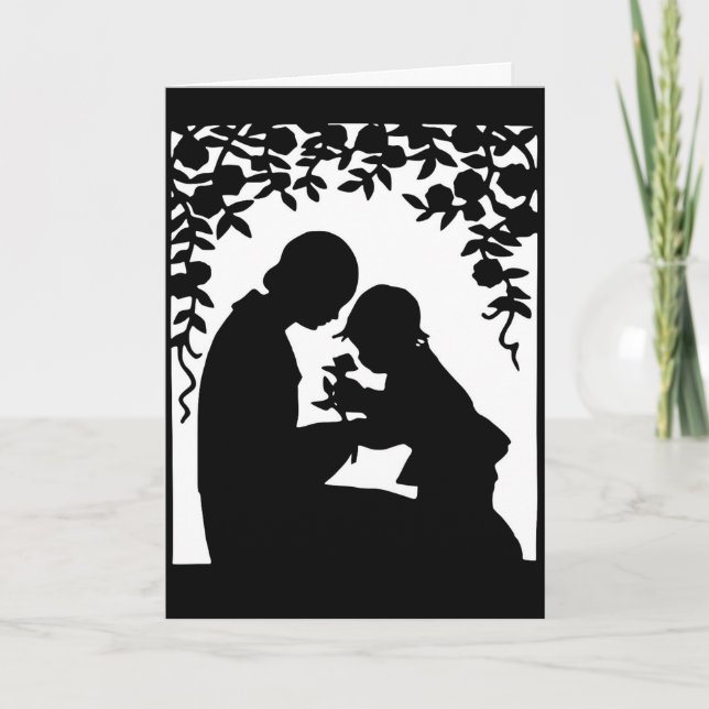 Mother and Child Silhouette Card (Front)