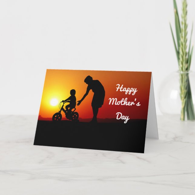 Mother And Child Silhouette Card (Front)