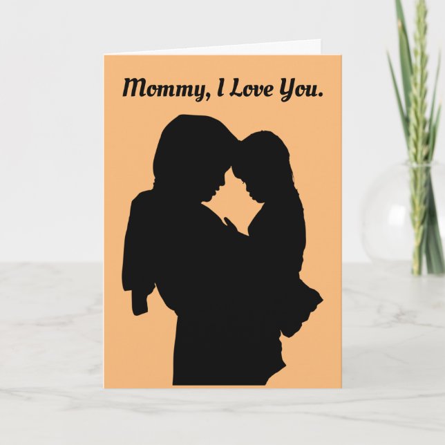 Mother And Child Silhouettes Greeting Card (Front)