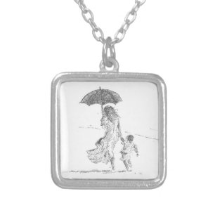Mother and Child Sri Lanka Silver Plated Necklace