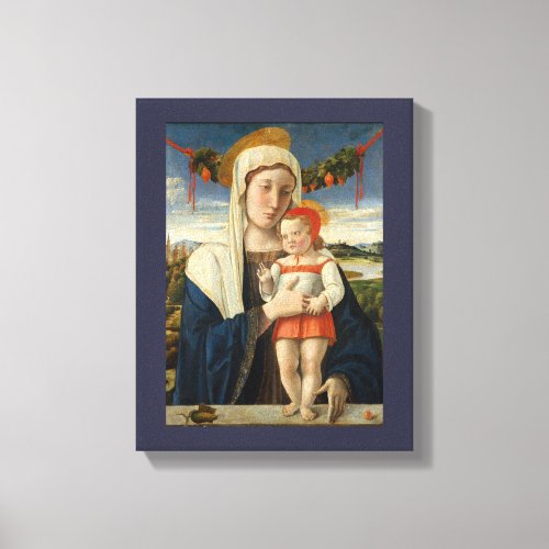 Mother and Child Under Garland Canvas Print