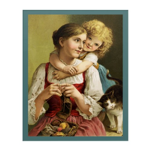 Mother and Child VIntage Image Acrylic Print
