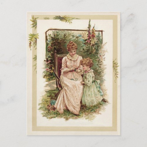 Mother and Child Vintage Reproduction Postcard