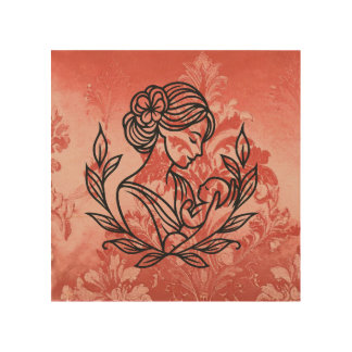 Mother and Child Wall Art – 8x8 Nursery 