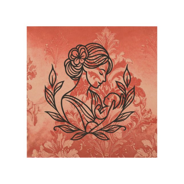 Mother and Child Wall Art – 8x8 Nursery  (Front)