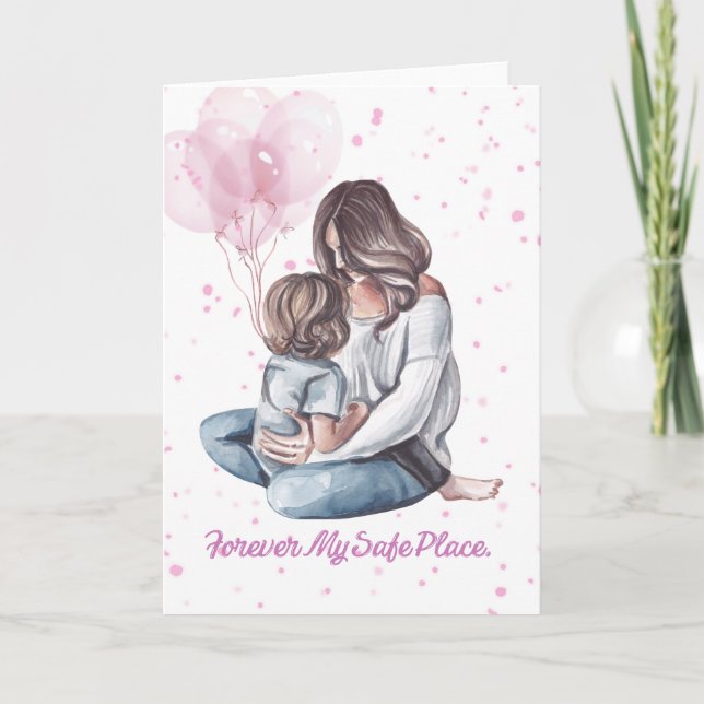 Mother and Child Watercolor Mother’s Day Card (Front)