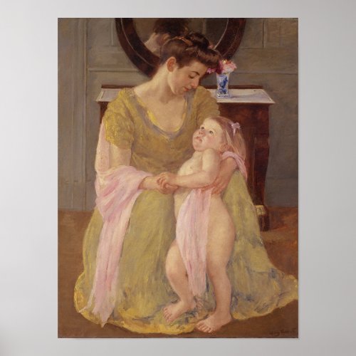 Mother and Child with a Rose Scarf  1908 Poster