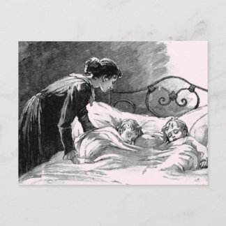 Mother and Children Sleeping Postcard