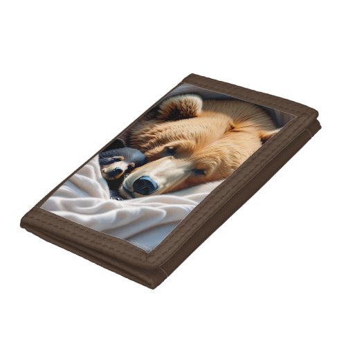 Mother and cub sleeping  trifold wallet