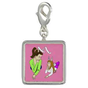 mother and daughter bunnygirls  charm