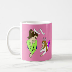 mother and daughter bunnygirls coffee mug