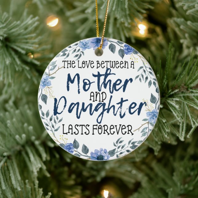Mother And Daughter Christmas Ceramic Ornament (Tree)