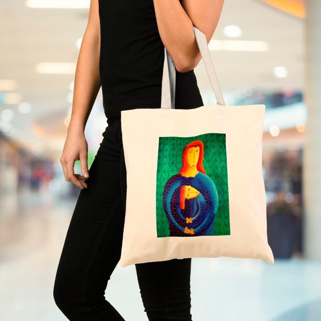 Mother And Daughter Contemporary Art Painting Tote Bag (Creator Uploaded)