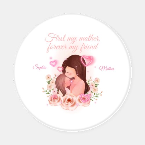 Mother and Daughter Custom Names Coaster Set
