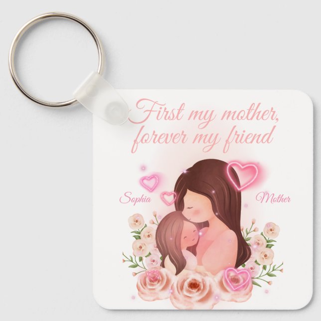 Mother and Daughter, Custom Names Keychain (Front)