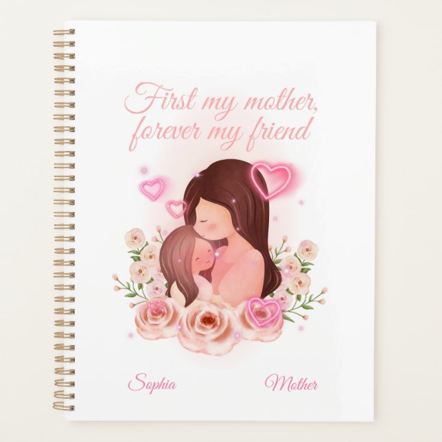 Mother and Daughter, Custom Names Planner (Front)
