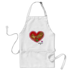 Mother and Daughter Dinosaur Heart Apron