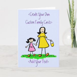 Mother and Daughter Family Custom Greeting Card