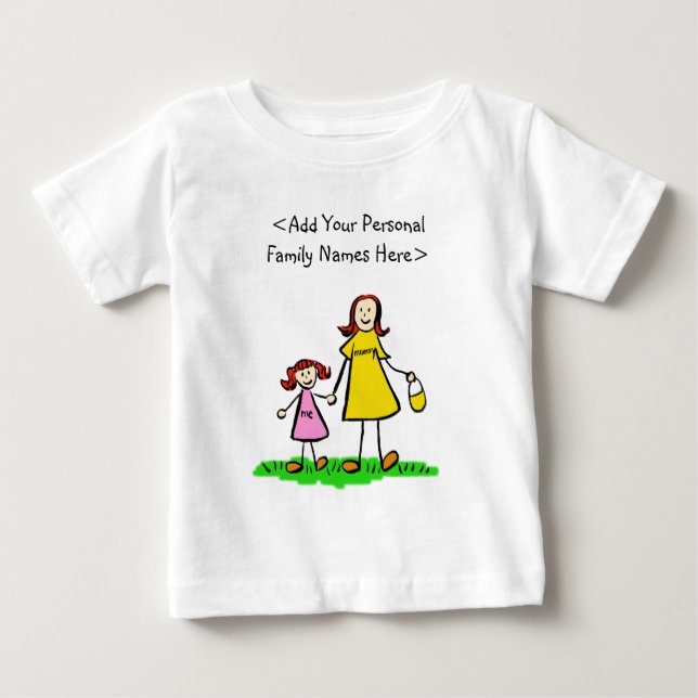 Mother and Daughter Family Names Custom Top Shirts (Front)