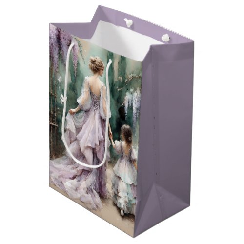 Mother And Daughter In Wisteria Garden Medium Gift Bag