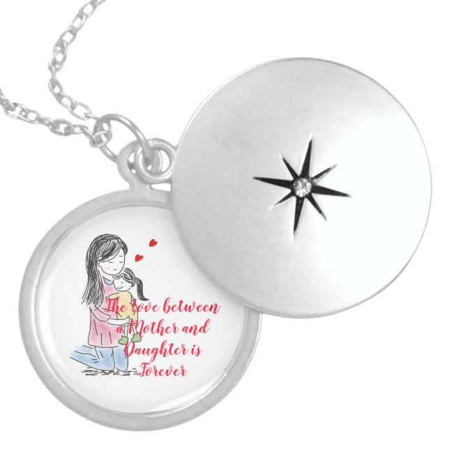 Mother and Daughter Locket Necklace (Front)