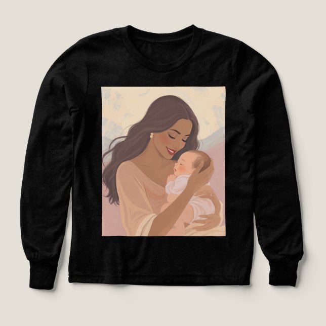 mother and daughter love Tri-Blend shirts (Design Front)