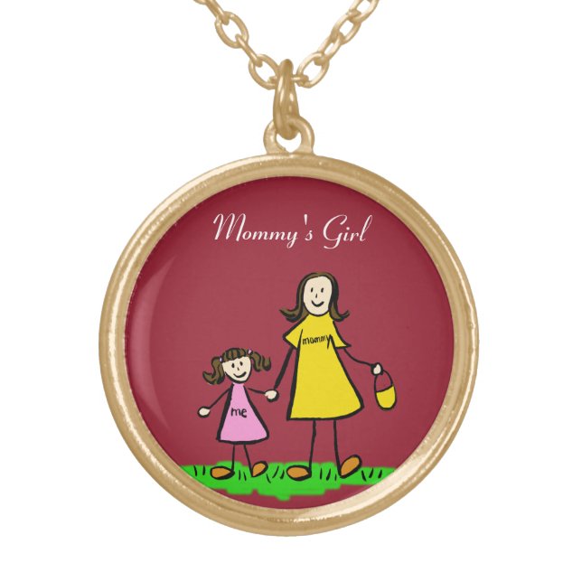 Mother and Daughter Mommy's Girl Custom Necklace (Front)
