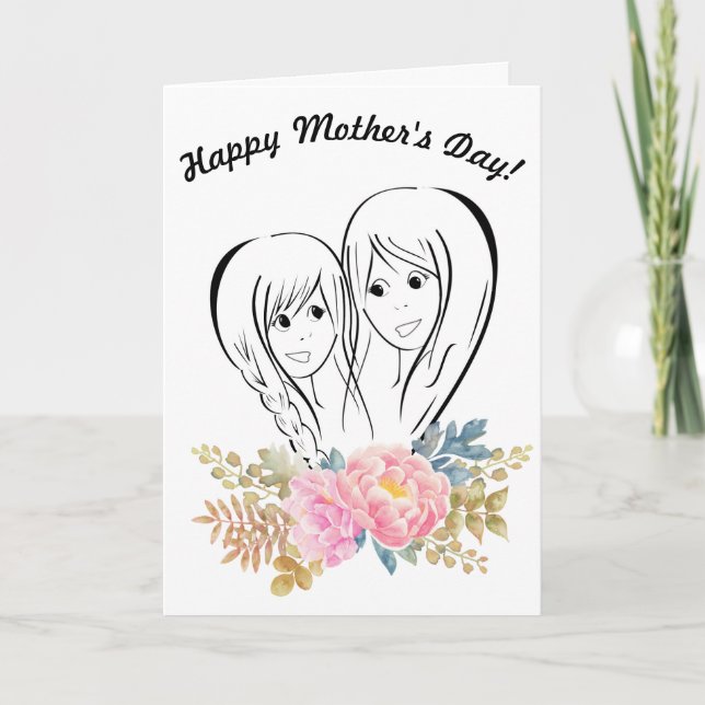 Mother and Daughter Mother's Day Card (Front)