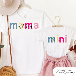 Mother and daughter mother's day t-shirt set