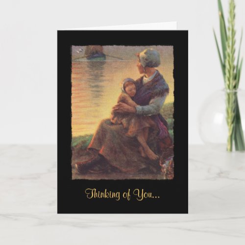 Mother and Daughter on Shore Card