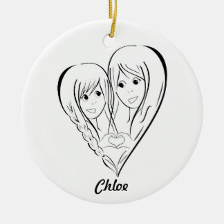 Mother and Daughter Ornament * Heart Hands *