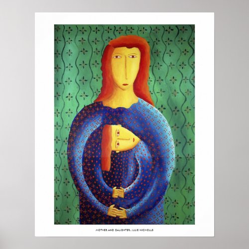 Mother And Daughter Painting Art Print