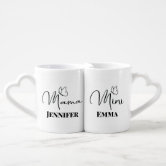 Vintage Pair of Espresso Coffee Cups for a Couple beauty and the Beast. 2  Espresso Coffee Mugs Made in Italy. Anniversary Funny Gift 