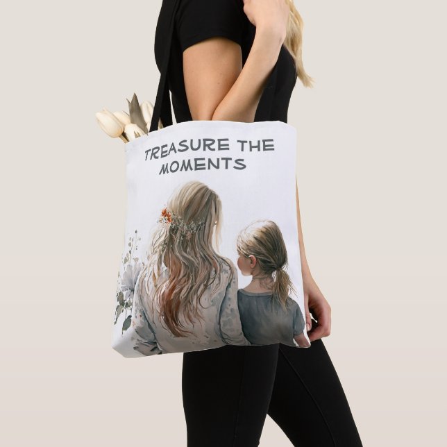 Mother And Daughter Portrait Tote Bag (Close Up)