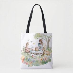 Mother and Daughter Tea Party Tote Bag