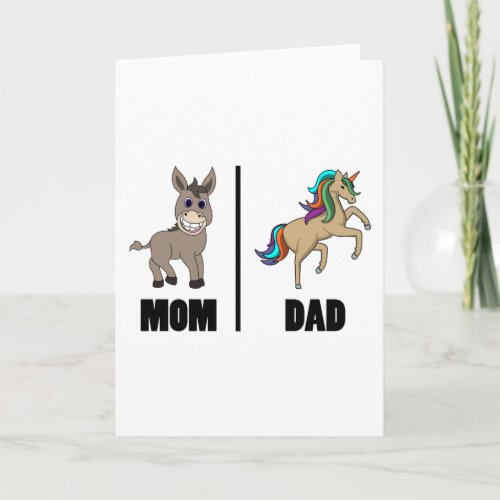 Mother And Father New Parents Mom Dad Unicorn Card